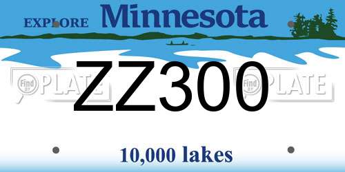 ZZ300 Minnesota License Plate