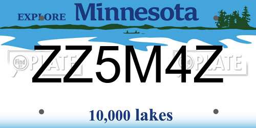 ZZ5M4Z Minnesota License Plate