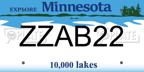ZZAB22 Minnesota License Plate
