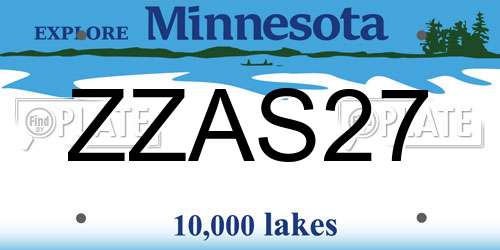 ZZAS27 Minnesota License Plate