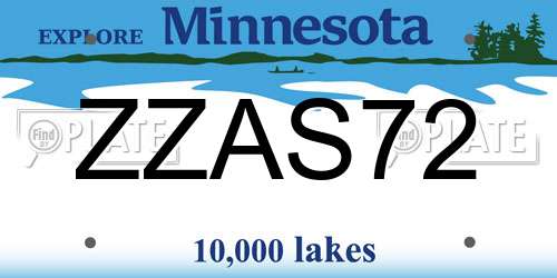 ZZAS72 Minnesota License Plate