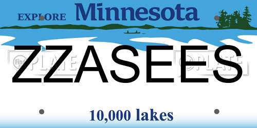 ZZASEES Minnesota License Plate