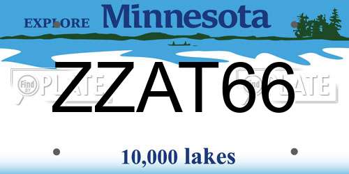 ZZAT66 Minnesota License Plate
