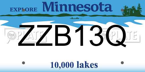 ZZB13Q Minnesota License Plate