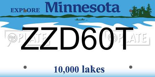 ZZD60T Minnesota License Plate