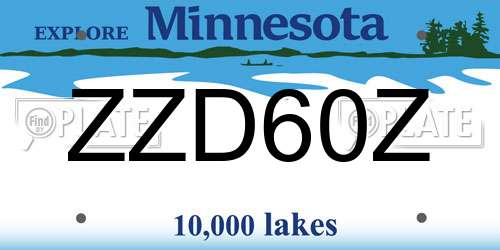 ZZD60Z Minnesota License Plate