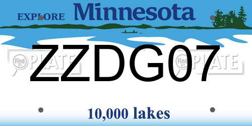 ZZDG07 Minnesota License Plate