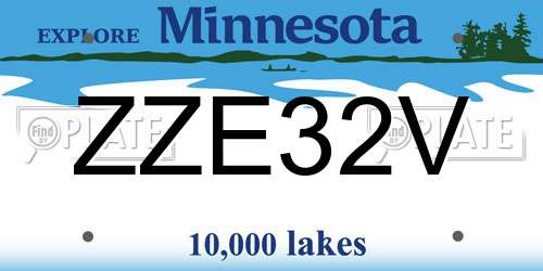 ZZE32V Minnesota License Plate