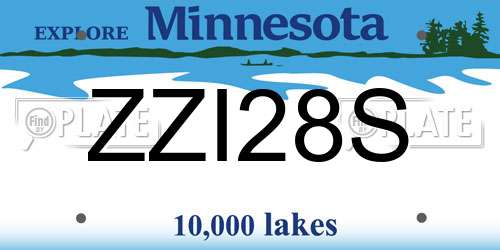 ZZI28S Minnesota License Plate