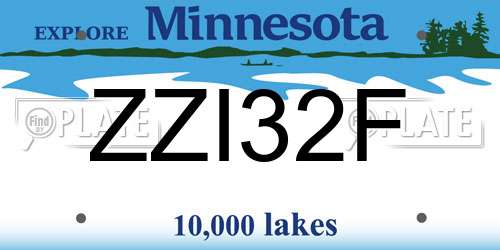 ZZI32F Minnesota License Plate