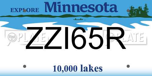ZZI65R Minnesota License Plate