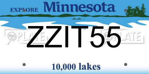 ZZIT55 Minnesota License Plate
