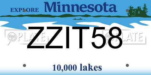 ZZIT58 Minnesota License Plate