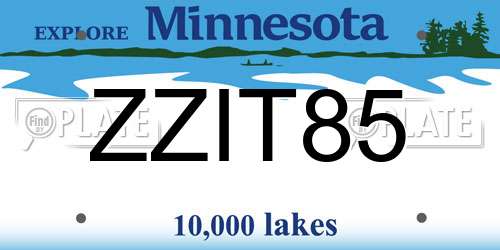 ZZIT85 Minnesota License Plate