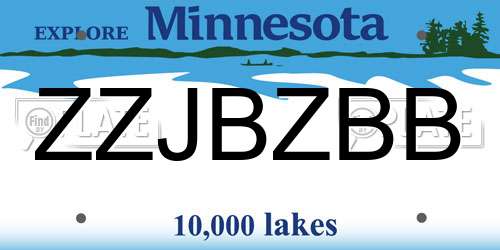 ZZJBZBB Minnesota License Plate
