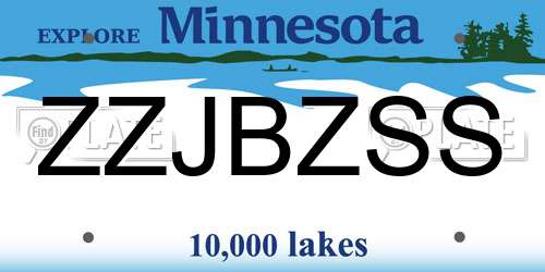 ZZJBZSS Minnesota License Plate