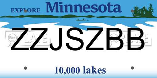 ZZJSZBB Minnesota License Plate