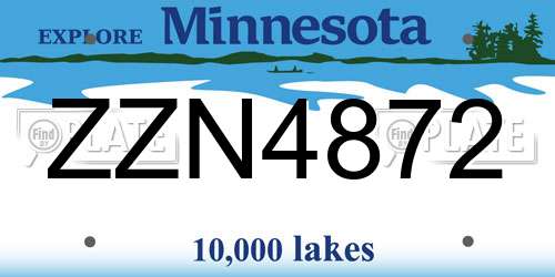 ZZN4872 Minnesota License Plate