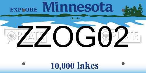 ZZOG02 Minnesota License Plate