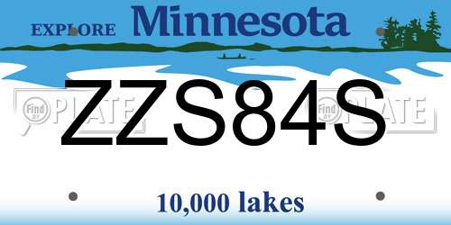 ZZS84S Minnesota License Plate