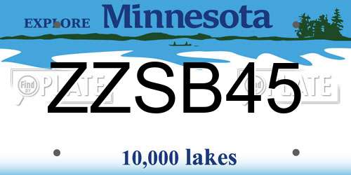 ZZSB45 Minnesota License Plate