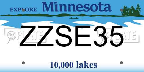 ZZSE35 Minnesota License Plate