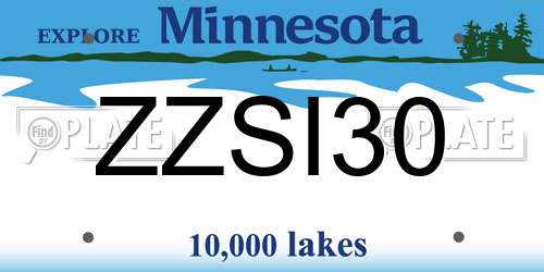 ZZSI30 Minnesota License Plate