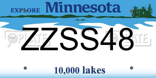 ZZSS48 Minnesota License Plate