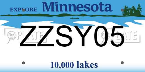 ZZSY05 Minnesota License Plate