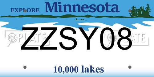 ZZSY08 Minnesota License Plate