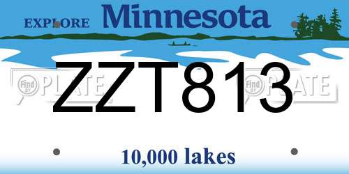 ZZT813 Minnesota License Plate