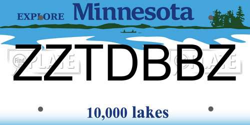 ZZTDBBZ Minnesota License Plate