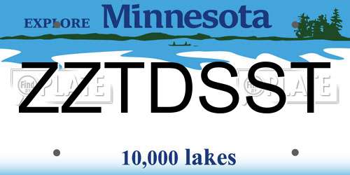 ZZTDSST Minnesota License Plate