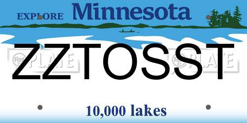 ZZTOSST Minnesota License Plate