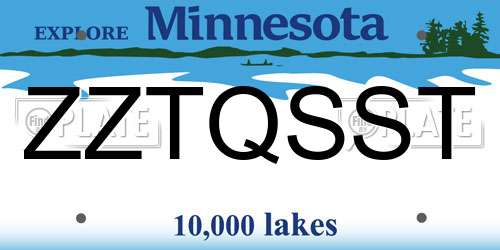 ZZTQSST Minnesota License Plate