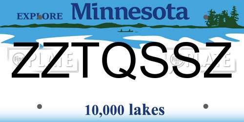 ZZTQSSZ Minnesota License Plate