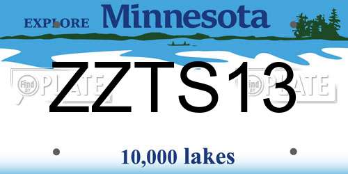ZZTS13 Minnesota License Plate