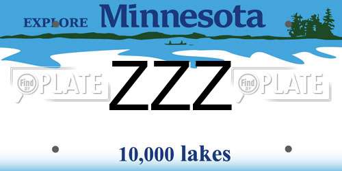 ZZZ Minnesota License Plate