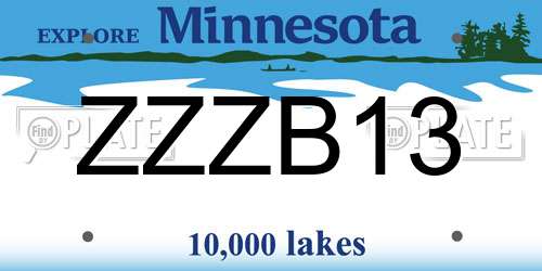 ZZZB13 Minnesota License Plate