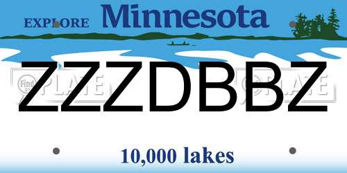 ZZZDBBZ Minnesota License Plate