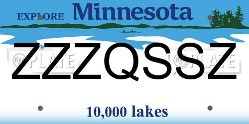 ZZZQSSZ Minnesota License Plate