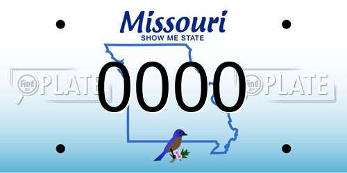 0000 Missouri License Plate