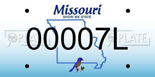 00007L Missouri License Plate