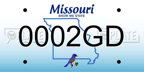 0002GD Missouri License Plate