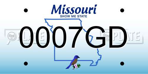 0007GD Missouri License Plate