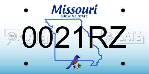 0021RZ Missouri License Plate