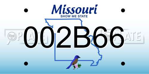 002B66 Missouri License Plate