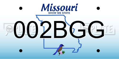 002BGG Missouri License Plate