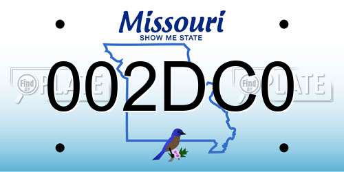 002DC0 Missouri License Plate