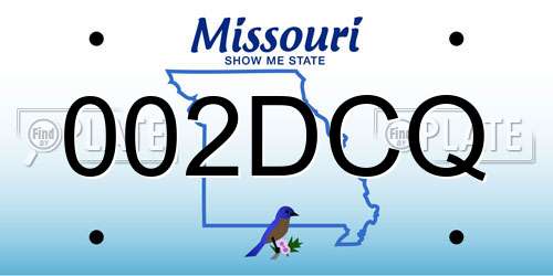 002DCQ Missouri License Plate